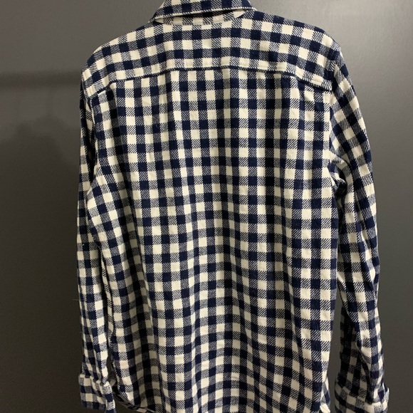 Navy and White GAP Flannel Shirt - Picture 2 of 3